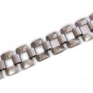 OLD Vintage Wide Chased Floral Silver Plated Signed SARAH COV Bracelet*7-3/4"‎